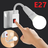 E27 foglalatú lámpa izzótartó lámpa foglalat kapcsolóval EU US UK dugós lámpatartó Energiatakarékos LED asztali lámpa Led alap lámpa aljzat