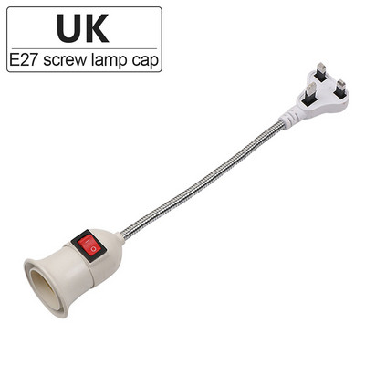 E27 foglalatú lámpa izzótartó lámpa foglalat kapcsolóval EU US UK dugós lámpatartó Energiatakarékos LED asztali lámpa Led alap lámpa aljzat