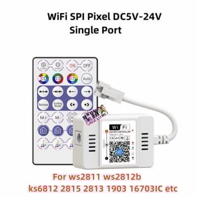Magic Home DC5V 12V 24V Bluetooth-kompatibilis vezeték nélküli WiFi vezérlő, RGB/RGBW IR RF LED vezérlő WS2811 WS2812 LED szalaghoz