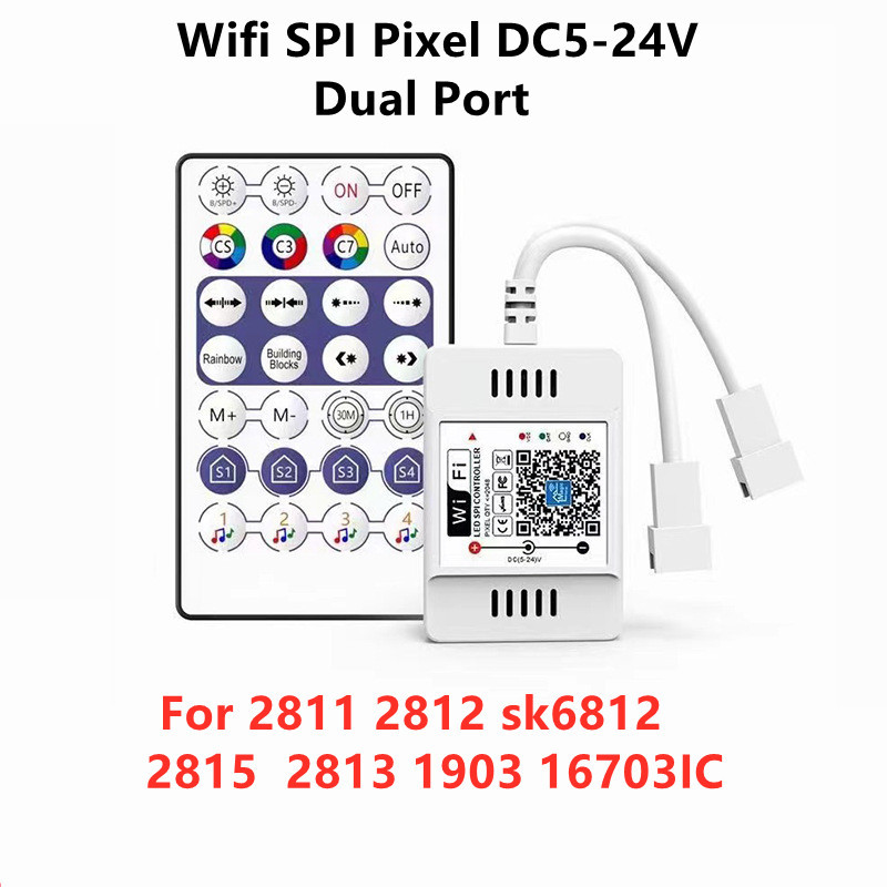 Magic Home DC5V 12V 24V Bluetooth-kompatibilis vezeték nélküli WiFi vezérlő, RGB/RGBW IR RF LED vezérlő WS2811 WS2812 LED szalaghoz