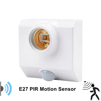ÚJ 110V-240V Smart PIR indukciós infravörös mozgásérzékelő E27 LED lámpa talptartó világítással Vezérlő kapcsoló Izzó foglalat adapter