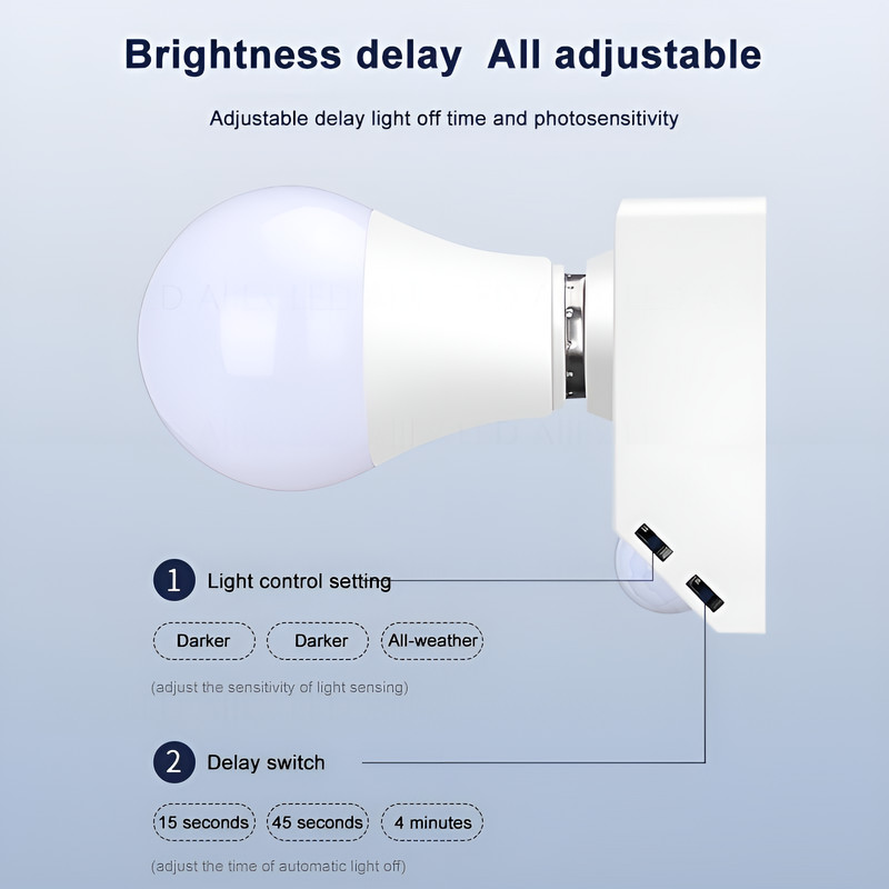 ÚJ 110V-240V Smart PIR indukciós infravörös mozgásérzékelő E27 LED lámpa talptartó világítással Vezérlő kapcsoló Izzó foglalat adapter