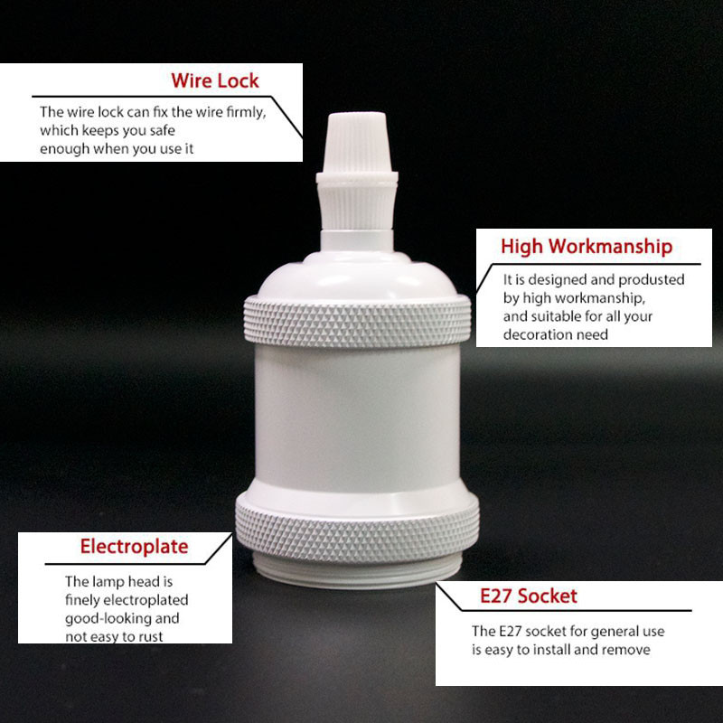Vintage lámpafoglalat e27 talp e26 izzótartó Ipari függeszthető sapka 110/220V barkács retro lámpatartó beltéri világításhoz