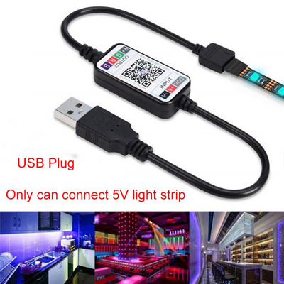 RGB LED Strip Light Smart Phone Controller Vezeték nélküli APP Bluetooth 4.0 Control USB/DC csatlakozó 4 Pin 5050 RGB szalaghoz