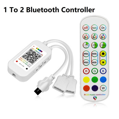 DC12V Bluetooth APP 4 tűs RGB vezérlő 1-1 vagy 1-2 Smart LED vezérlő távirányítóval RGB LED szalagfényhez