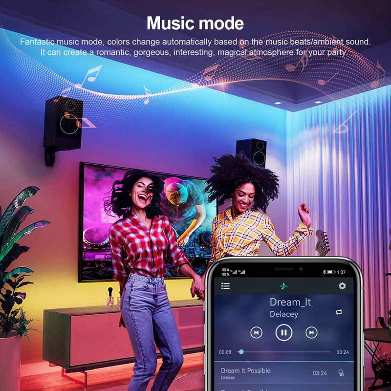 DC12V Bluetooth APP 4 tűs RGB vezérlő 1-1 vagy 1-2 Smart LED vezérlő távirányítóval RGB LED szalagfényhez