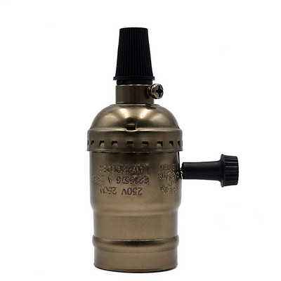 Grensk Retro Antik Lámpatalp E27 Vintage Alumínium lámpatartó Csavaros LED-es izzók foglalat 4 Szín kapcsoló illesztő adapterrel