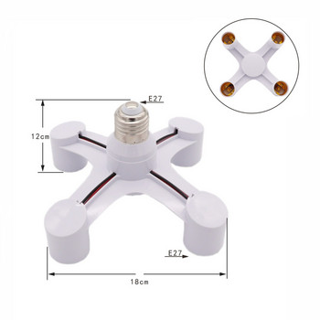 E27 LED Βάση φωτός βάσης E27 σε E27 Splitter Adapter Λαμπτήρας υποδοχή υποδοχής βολβού Μετατροπέας 3 σε 1 / 4 σε 1 / 5 σε 1