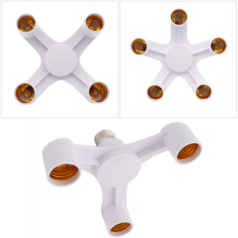 E27 LED alaplámpa csavar E27-E27 osztóadapter lámpatartó foglalat izzótartó átalakító 3 az 1-ben / 4 az 1-ben / 5 az 1-ben