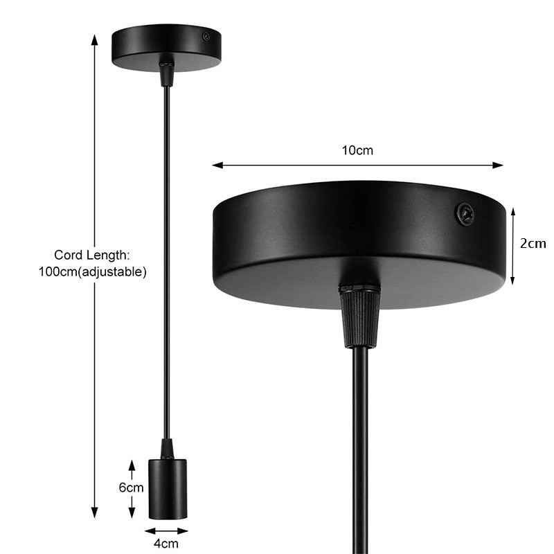 Lámpatartó E27 Csavaros világítási készlet Függesztett lámpa foglalat vonalas csillár zsinórkészlettel Barkácsolás retro függőlámpa-tartozékok