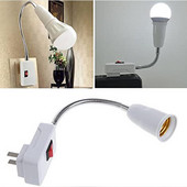 E27 Lámpatalp Fali Flexibilis Tartó Világítás Aljzat Átalakító Alapok EU/US Plug On/Off 20/25CM Könyvlámpa Adapter Dugó Kapcsoló