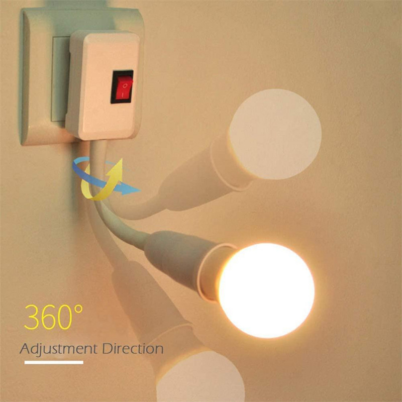 E27 Lámpatalp Fali Flexibilis Tartó Világítás Aljzat Átalakító Alapok EU/US Plug On/Off 20/25CM Könyvlámpa Adapter Dugó Kapcsoló