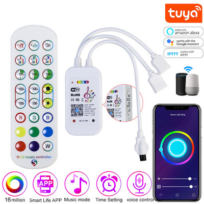 Έξυπνο χειριστήριο Tuya για Led RGB Strip Light Tape Dimmer DC12V IR Remote Bluetooth APP Έλεγχος Wifi Εργασία με Alexa Google Home