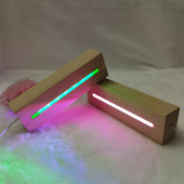 Téglalap tömör bükkfa LED-alap műgyanta betűlámpához akrilüveg gyanta Art fa világító kijelzőalap Led állvány Dropship