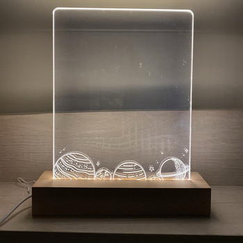 Ορθογώνια Μασίφ Ξύλινη Βάση LED για Ρητίνη Λάμπα Ακρυλική Γυάλινη Ρητίνη Τέχνης Ξύλο Φως Οθόνη Βάση Led Stand Dropship
