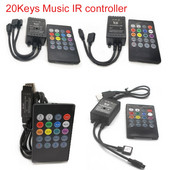 USB 20 zenei gombok IR vezérlő fekete Távhang érzékelő RGB LED szalaghoz kiváló minőségű 5-24V