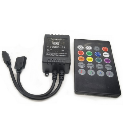 USB 20 zenei gombok IR vezérlő fekete Távhang érzékelő RGB LED szalaghoz kiváló minőségű 5-24V