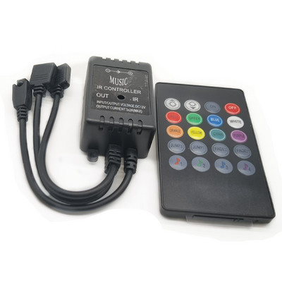 USB 20 zenei gombok IR vezérlő fekete Távhang érzékelő RGB LED szalaghoz kiváló minőségű 5-24V