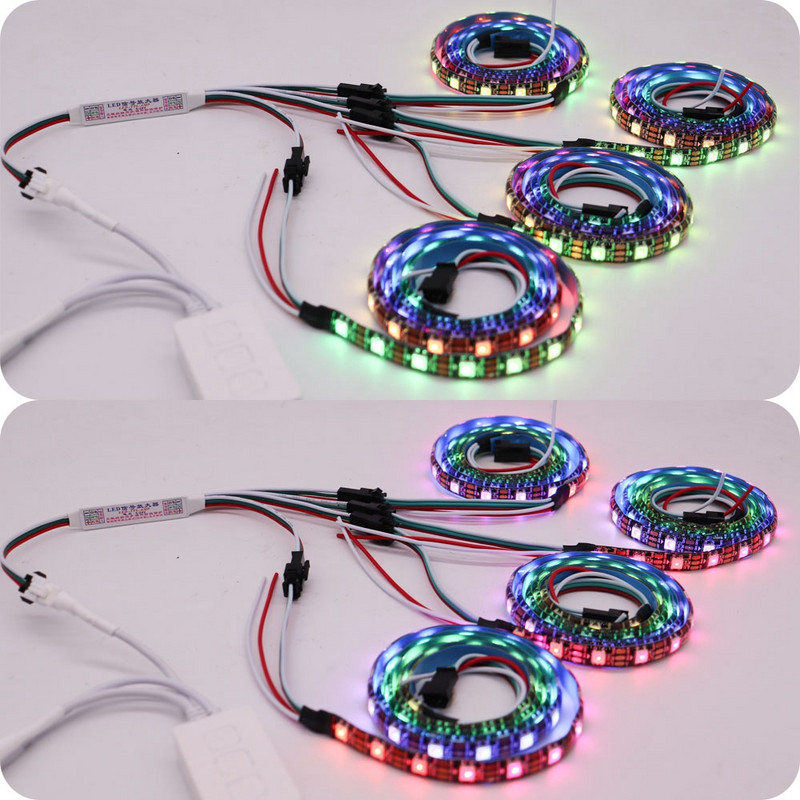Mini TTL jelű LED erősítő átjátszó WS2811 WS2812B SK6812 3 tűs címezhető RGBIC LED szalagsor modulhoz 1 - 4/8 DC5-24V