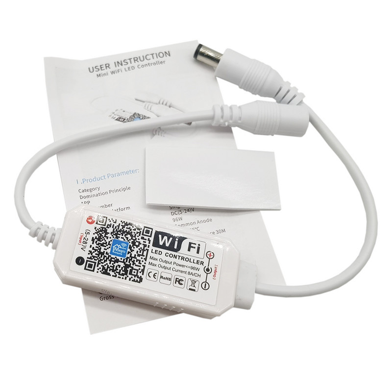 Magic Home Mini RGB RGBW egyszínű WiFi vezérlő DC5-24V LED szalag panelhez, világítás időzítési funkció 16 millió szín Smartph