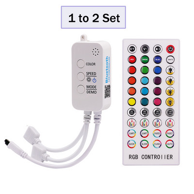 RGB LED szalagfényvezérlő DC12-24V Bluetooth zenevezérlő 40 gombos infravörös távirányítóval 5050 2835 RGB szalaghoz