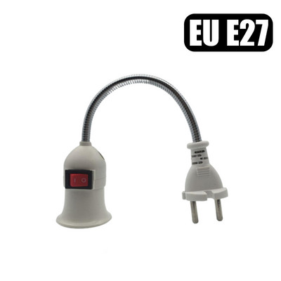 E27 lámpa talpfal EU / USA dugós rugalmas lámpatartó izzóadapter lámpa foglalat energiatakarékos izzó adapter csatlakozó dugó kapcsoló