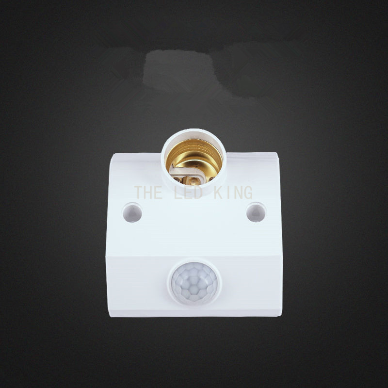 360 fokos PIR emberi indukciós mozgásérzékelő LED éjszakai lámpa aljzattalp E27 AC 110V-220V késleltetési idő állítható kapcsoló