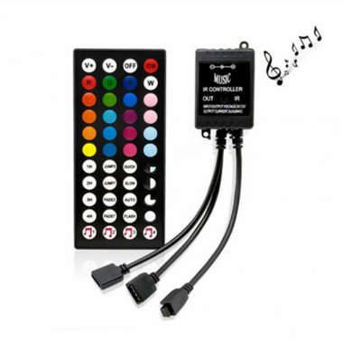 5-24V 20 zenei gomb IR vezérlő USB fekete Távirányító hangérzékelő RGB LED szalaghoz kiváló minőségű