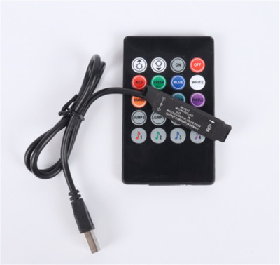 5-24V 20 zenei gomb IR vezérlő USB fekete Távirányító hangérzékelő RGB LED szalaghoz kiváló minőségű