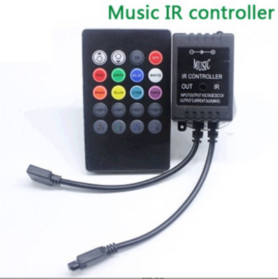 5-24V 20 zenei gomb IR vezérlő USB fekete Távirányító hangérzékelő RGB LED szalaghoz kiváló minőségű