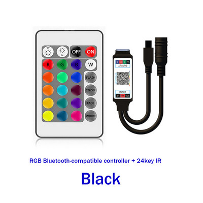 DC12V 24V RGB vezérlő Zene BT Smart APP vezérlés 24 gombos IR távirányítóval vagy Bluetooth-kompatibilis 5050 RGB LED szalaglámpához