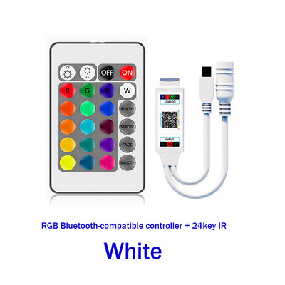 DC12V 24V RGB vezérlő Zene BT Smart APP vezérlés 24 gombos IR távirányítóval vagy Bluetooth-kompatibilis 5050 RGB LED szalaglámpához