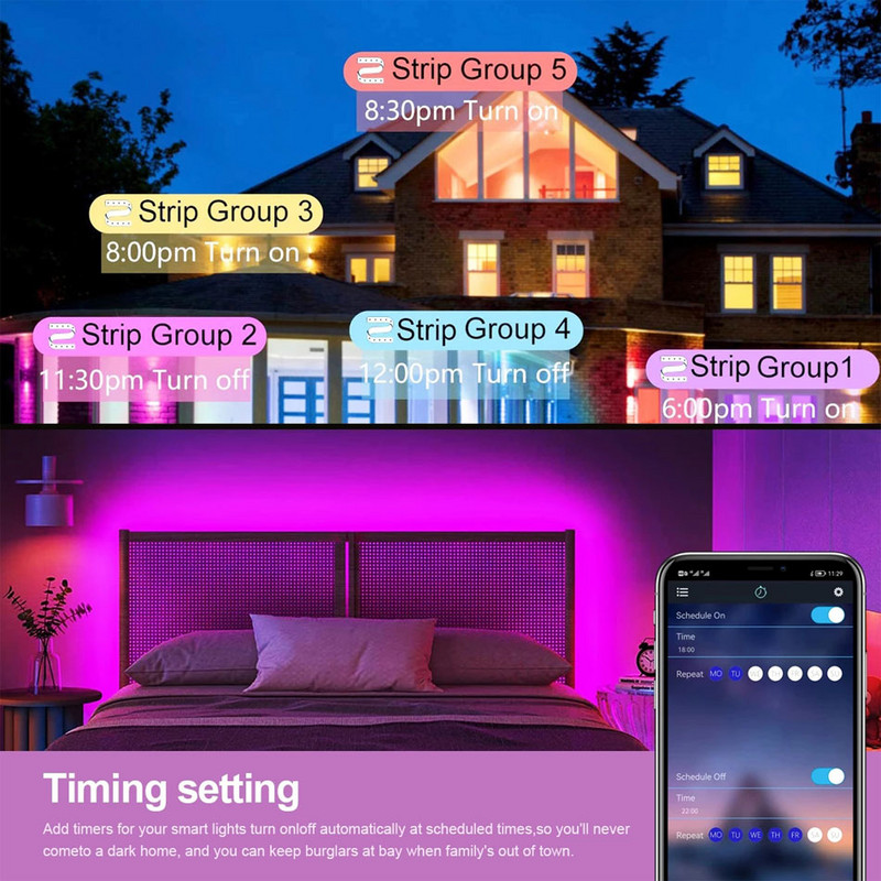 DC12V 24V RGB vezérlő Zene BT Smart APP vezérlés 24 gombos IR távirányítóval vagy Bluetooth-kompatibilis 5050 RGB LED szalaglámpához