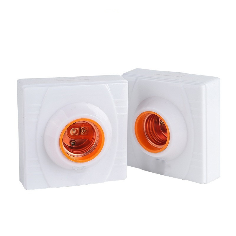 E27 LED-es izzótartó, kerek, négyzet alakú csatlakozóaljzat US dugós kapcsolóval E27 aljzat függőlámpa foglalat otthoni használatra 6A 110V-220V