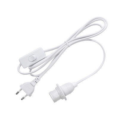 Lámpatalp tartó Tápkábel 1,8 m E27 EU Függesztett függő LED lámpatest Lámpa izzók Aljzatkábel adapterek Kapcsolóval 220V