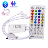 Bluetooth RGB LED vezérlő DC5-24V MIC Music Timer 40 gombos IR távirányító vezeték nélküli APP 5050 2835 SMD COB fénycsíkhoz