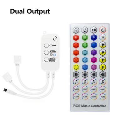 Bluetooth RGB LED vezérlő DC5-24V MIC Music Timer 40 gombos IR távirányító vezeték nélküli APP 5050 2835 SMD COB fénycsíkhoz