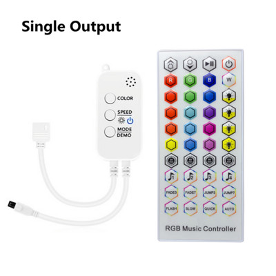 Bluetooth RGB LED vezérlő DC5-24V MIC Music Timer 40 gombos IR távirányító vezeték nélküli APP 5050 2835 SMD COB fénycsíkhoz