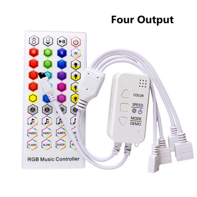 Bluetooth RGB LED vezérlő DC5-24V MIC Music Timer 40 gombos IR távirányító vezeték nélküli APP 5050 2835 SMD COB fénycsíkhoz