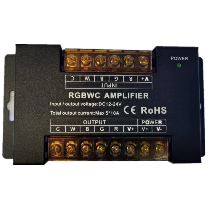 DC5V12V/24V egyszínű/RGB/RGBW/RGBWW RGB+CCT LED erősítő vezérlő 12A/24A/30A/50A 1CH/3CH/4CH/5CH Strip Power Repeater