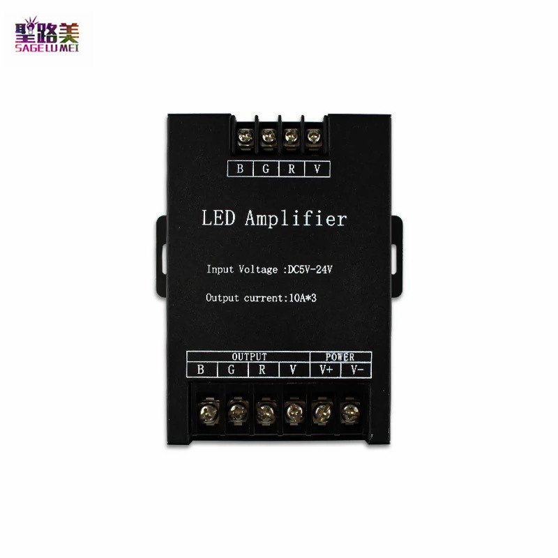 DC5V12V/24V egyszínű/RGB/RGBW/RGBWW RGB+CCT LED erősítő vezérlő 12A/24A/30A/50A 1CH/3CH/4CH/5CH Strip Power Repeater