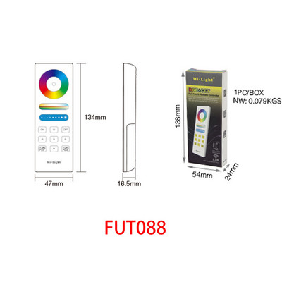 Miboxer távirányító 2.4G RF gomb/érintő vezeték nélküli távirányító RGB CCT All Milight 2.4G led izzó FUT096/FUT006 tartó