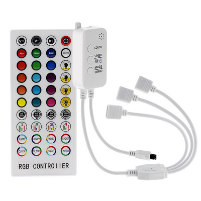 RGB LED vezérlő DC5-24V Bluetooth zenevezérlés 40 gomb 16 millió szín időzítő móddal 5050 2835 szalaghoz