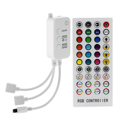 RGB LED vezérlő DC5-24V Bluetooth zenevezérlés 40 gomb 16 millió szín időzítő móddal 5050 2835 szalaghoz