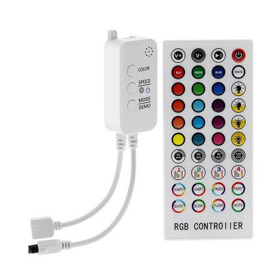 RGB LED vezérlő DC5-24V Bluetooth zenevezérlés 40 gomb 16 millió szín időzítő móddal 5050 2835 szalaghoz