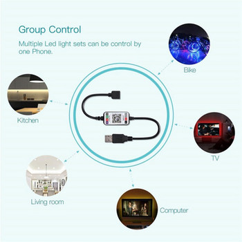 Smart Bluetooth LED Light Strip RGB Light Strip Controller Wireless APP Τηλεχειριστήριο Χρονισμός μουσικής Σαλόνι Υπνοδωμάτιο Πάρτι