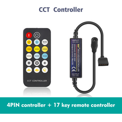 Mini vezeték nélküli RGB vezérlő LED szalagos RF távirányító 4 5 6 tűs RGB RGBW RGBWW CCT RGB+CCT LED szalagos lámpa DC5-24V Dimmer