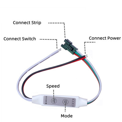 DC5-24V LED vezérlőpanel reflux pixel vezérlő WS2811 fehér/meleg fehér futóvíz áramló lóverseny szalaglámpához