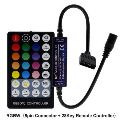 Új LED RF vezérlő 14/17/28 gombos távirányítóval egyszínű / dupla fehér / RGB / RGBW / RGB+CCT LED szalaglámpákhoz