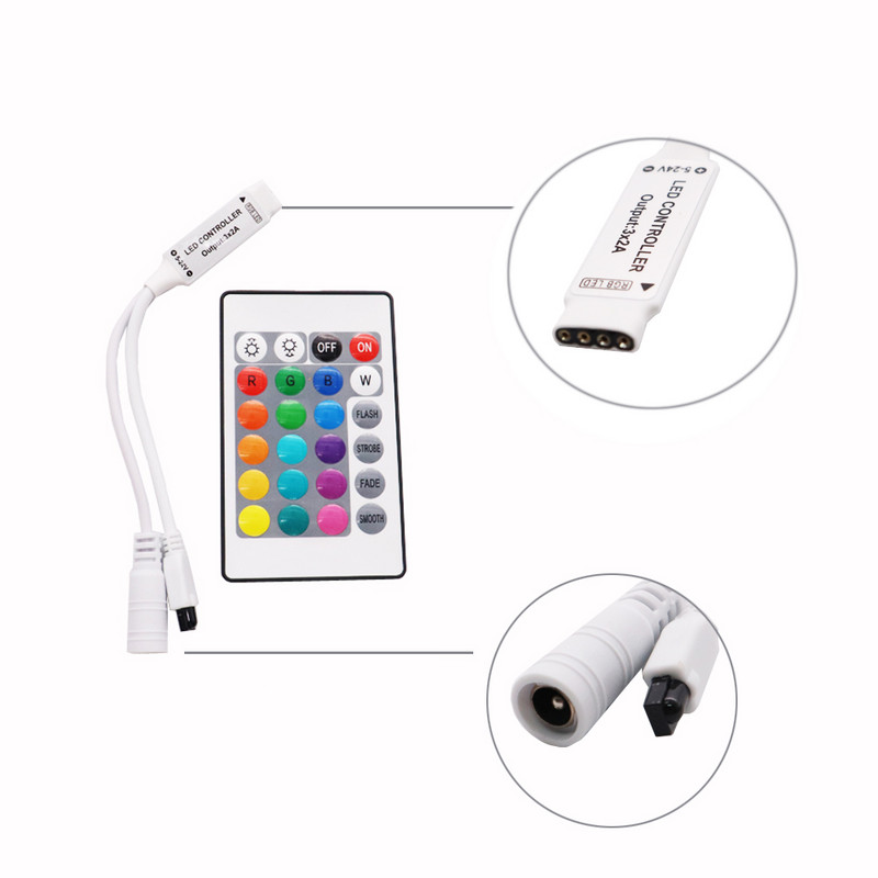 Led vezérlő Mini 17 gombos RF vezérlő / Mini 24 gombos RGB IR vezérlő / 44 gombos IR távirányító Led vezérlő 3528 5050 RGB Ledhez